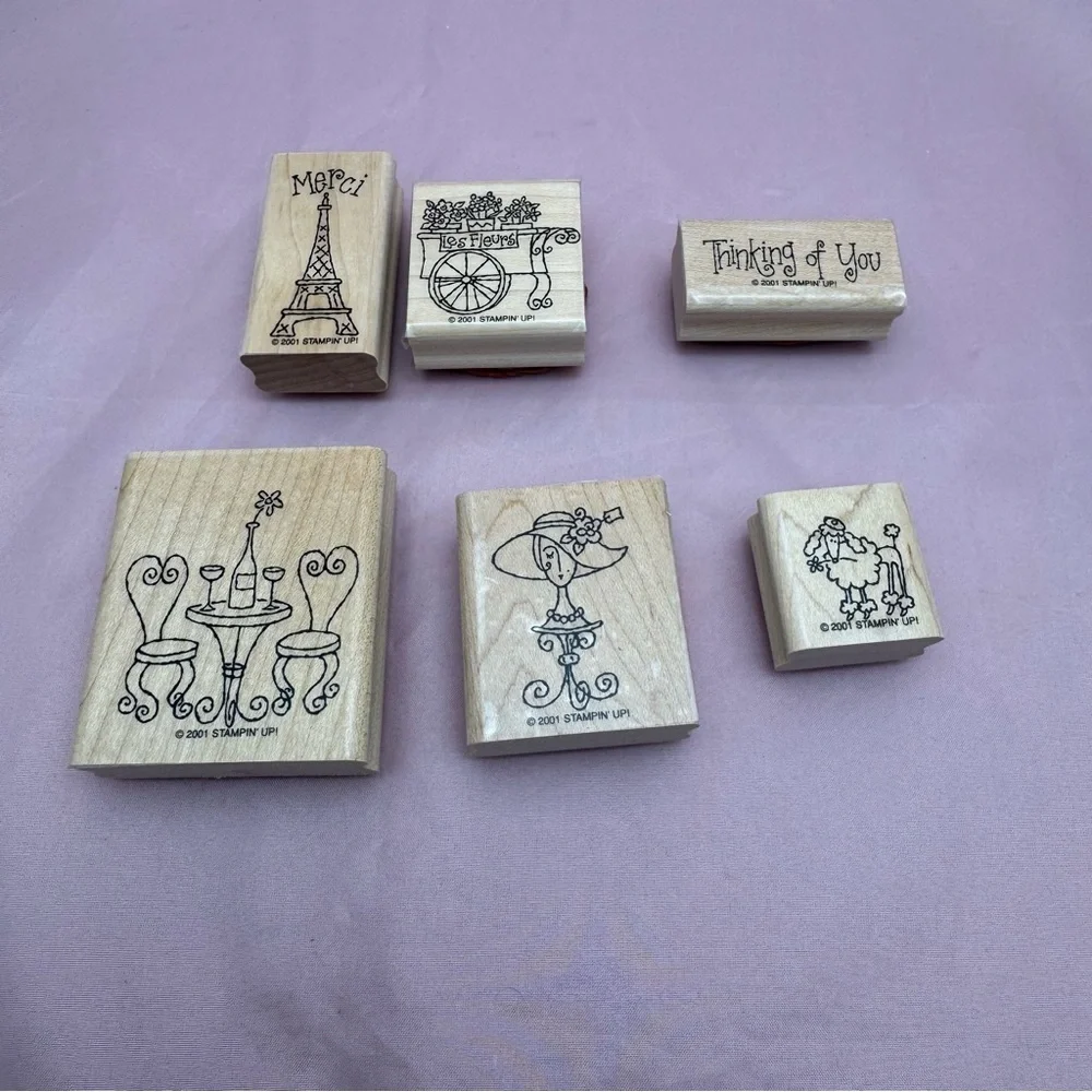 Stampin’ Up! 2001 French Twist Wood Mounted Rubber Stamp Set 🌸